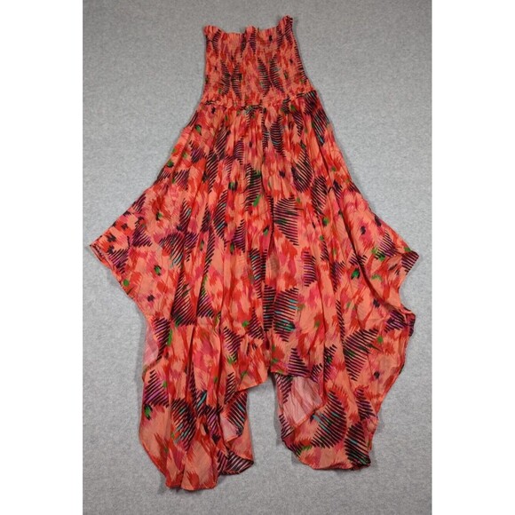 Maria Cher Women Dress Small NWT Smocked Bodice Strapless Asymmetrical Midi - Picture 1 of 9